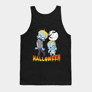 Creepy Zombie Babies Graveyard Retro Halloween Shirt Tank Top